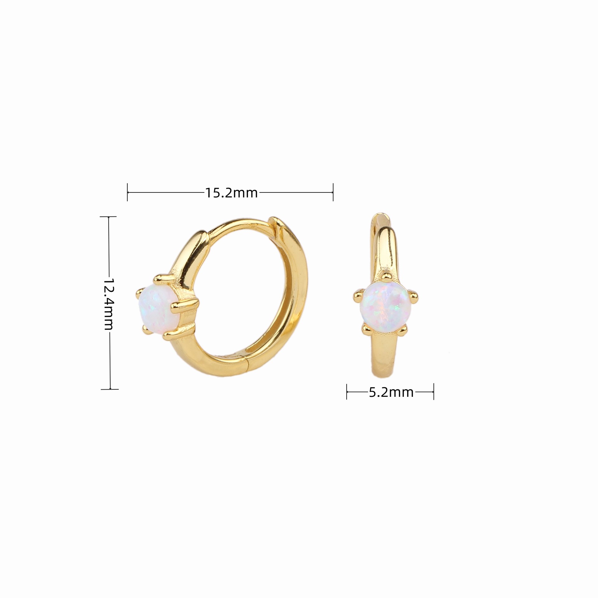 1 Pair Elegant Simple Style Round Sterling Silver Plating Inlay Artificial Gemstones White Gold Plated Gold Plated Earrings display picture 1