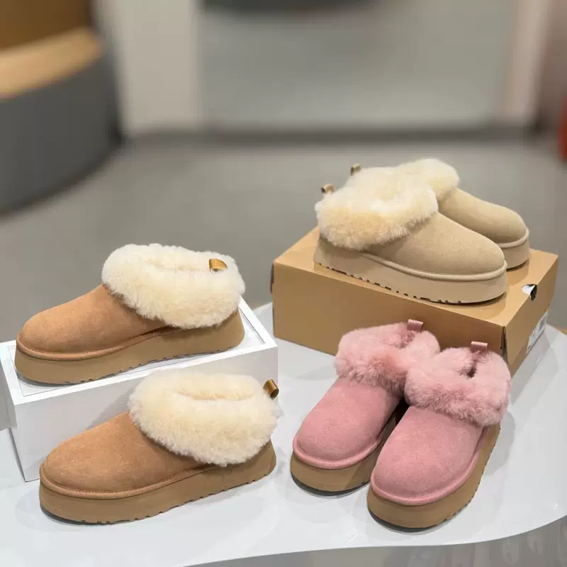 Women's Snow Boots, Casual Slip-On Thick-Sole Winter Bread Shoes, Cotton-Lined, Sizes 35–40