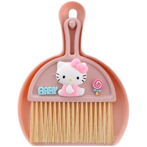 Small broom and dustpan set for household desktop cleaning, cute sweeping garbage shovel, cartoon children's mini broom broom