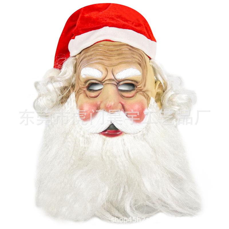 起爆クリスマス白ひげ老人マスククリスマスパーティーのコスプレ服装道具サンタクロース頭カバー|undefined