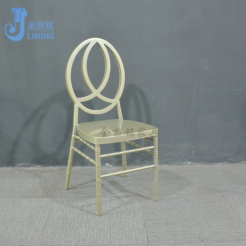 Suministro directo de fábrica Hotel Silla de comedor de metal Silla de boda de estilo europeo silla trasera redonda Silla de bambú Silla de boda al aire libre
