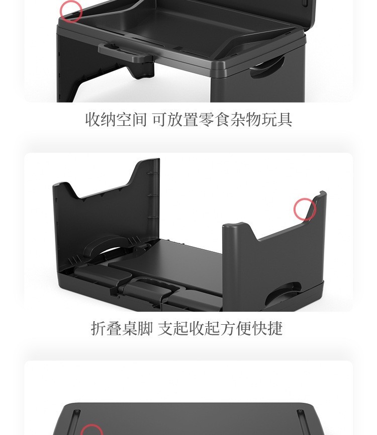 Anti-spill Car Small Table, Portable Car Foldableing Dining Table, Easy to Store Co-pilot, Front and Rear Dining Workbench