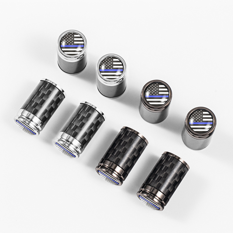 Universal Metal Valve Cap - Carbon Fiber Style Tire Valve Cover