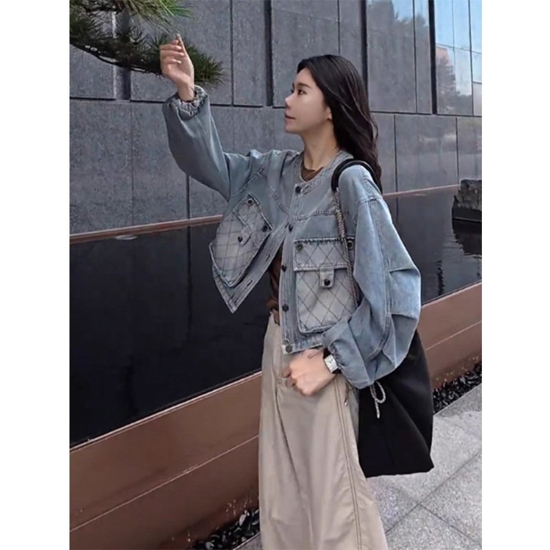 韩版复古气质宽松牛仔外套女装2025秋季新款休闲百搭时髦减龄上衣|undefined