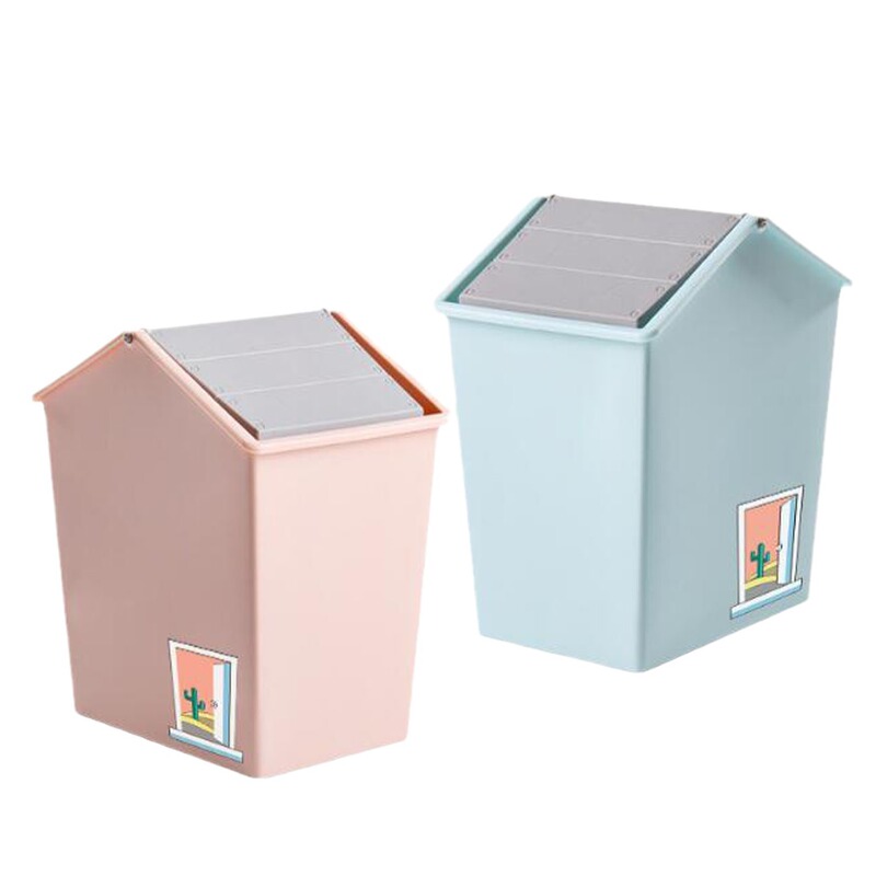 Trash Can, Small House Storage Bucket, Plastic Desktop Swing Lid, Sanitary Bucket, Paper Basket, Dining Table Mini Debris Bucket Trash Can, Small House Storage Bucket, Plastic Desktop Swing Lid, Sanitary Bucket, Paper Basket, Dining Table Mini Debris Bucket