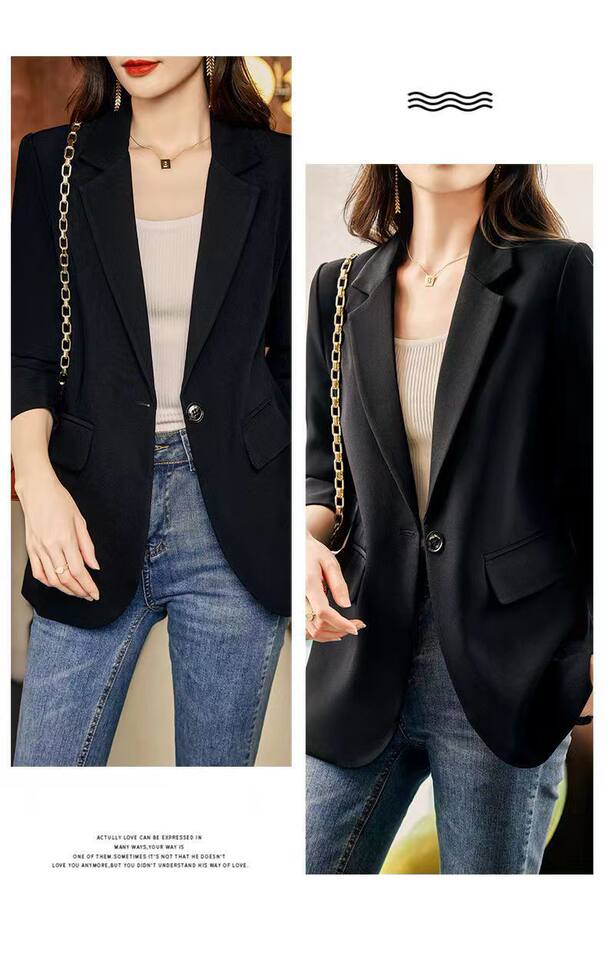 Áo vest nữ dáng suông cổ vest tay dài phong cách thanh lịch — Màu kaki, màu trắng nhạt, màu đen, Chất liệu chần bông dày màu kaki chi tiết 16