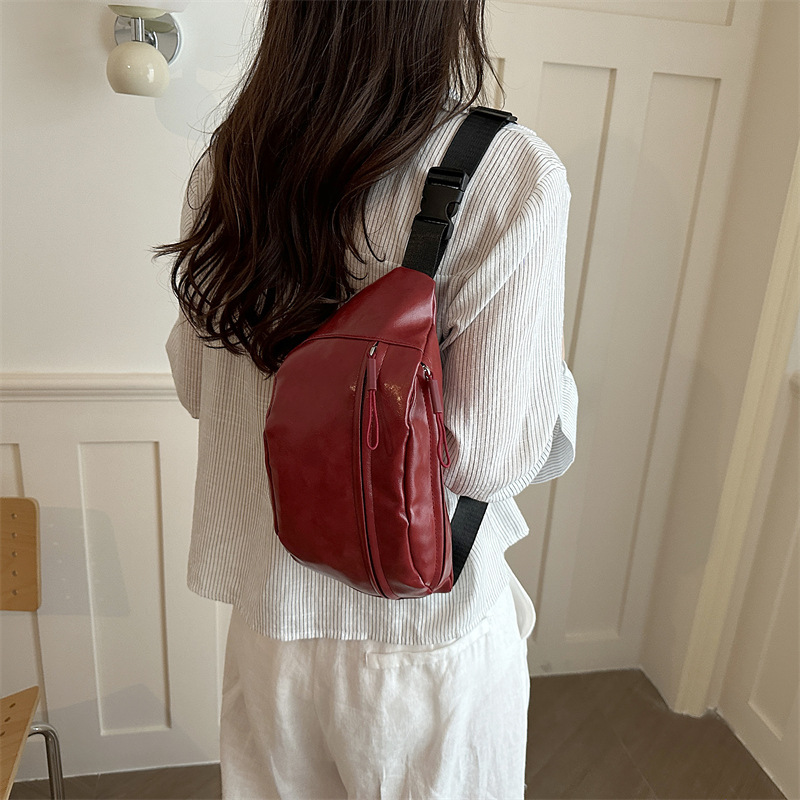Deportes al aire libre de alta sensación bolso de cuero de mujer 2026 nueva moda bolso de cintura bolso de pecho bolso de teléfono móvil