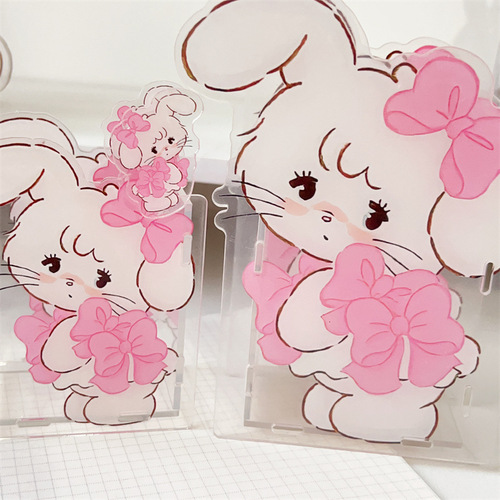 mikko pen holder ins style cute pink cat double-sided acrylic shape desktop ornament storage pen holder