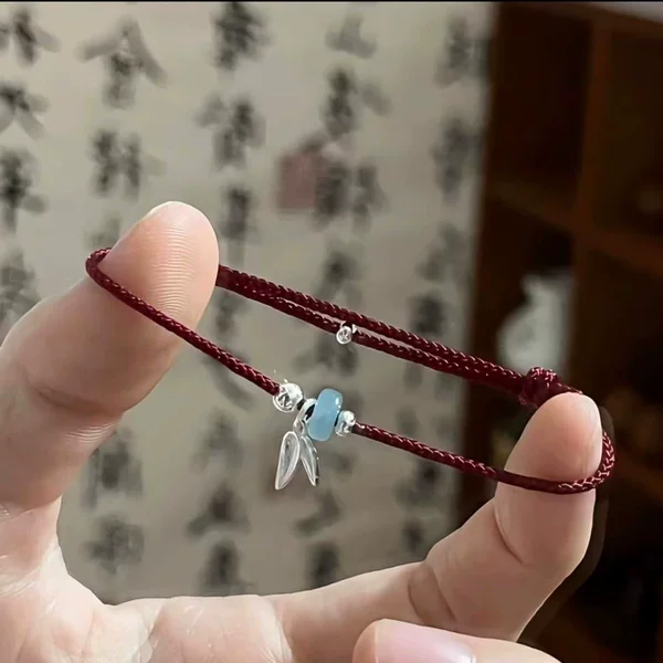 Shore Butterfly Bamboo Red Rope Small Fish Hand Rope Bracelet Handmade Chinese Style Woven Simple Couple Best Friend Gift