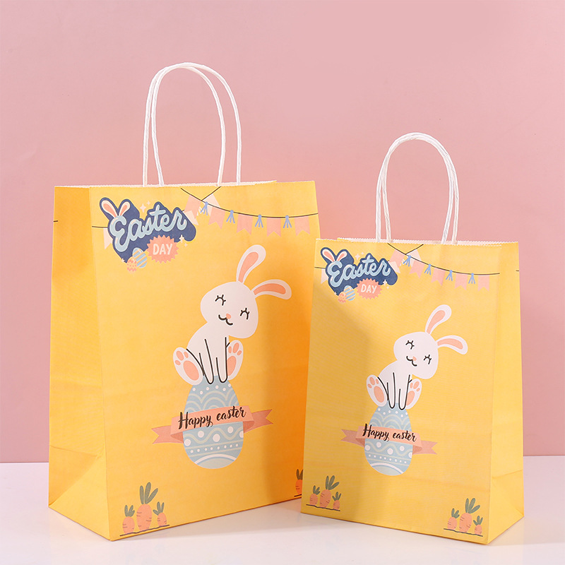 Bolso de dibujos animados bolsa de papel Kraft estilo simple bolsa de regalo de cumpleaños bolsa de regalo para niños fábrica en stock al por mayor
