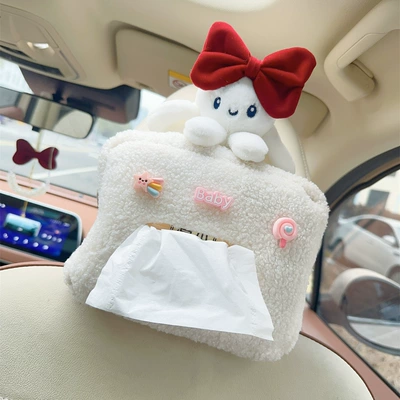 Car tissue box/set Plush Tissue Box Car Multi-function - cute-rabbit-style-3-lamb-wool-paper-box