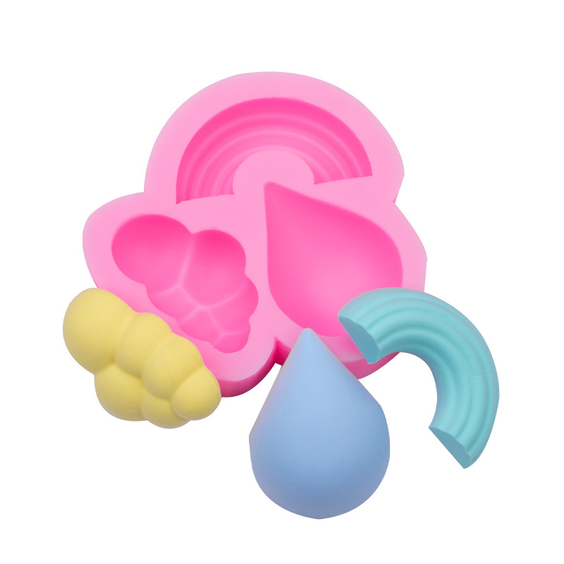 Estrella Luna Arco Iris nube chocolate molde de silicona cielo forma decoración fondant cake hornear
