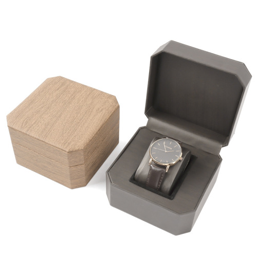 Octagonal PU leather watch box men's business watch packaging box single wristwatch accessory storage box jewelry box high-end