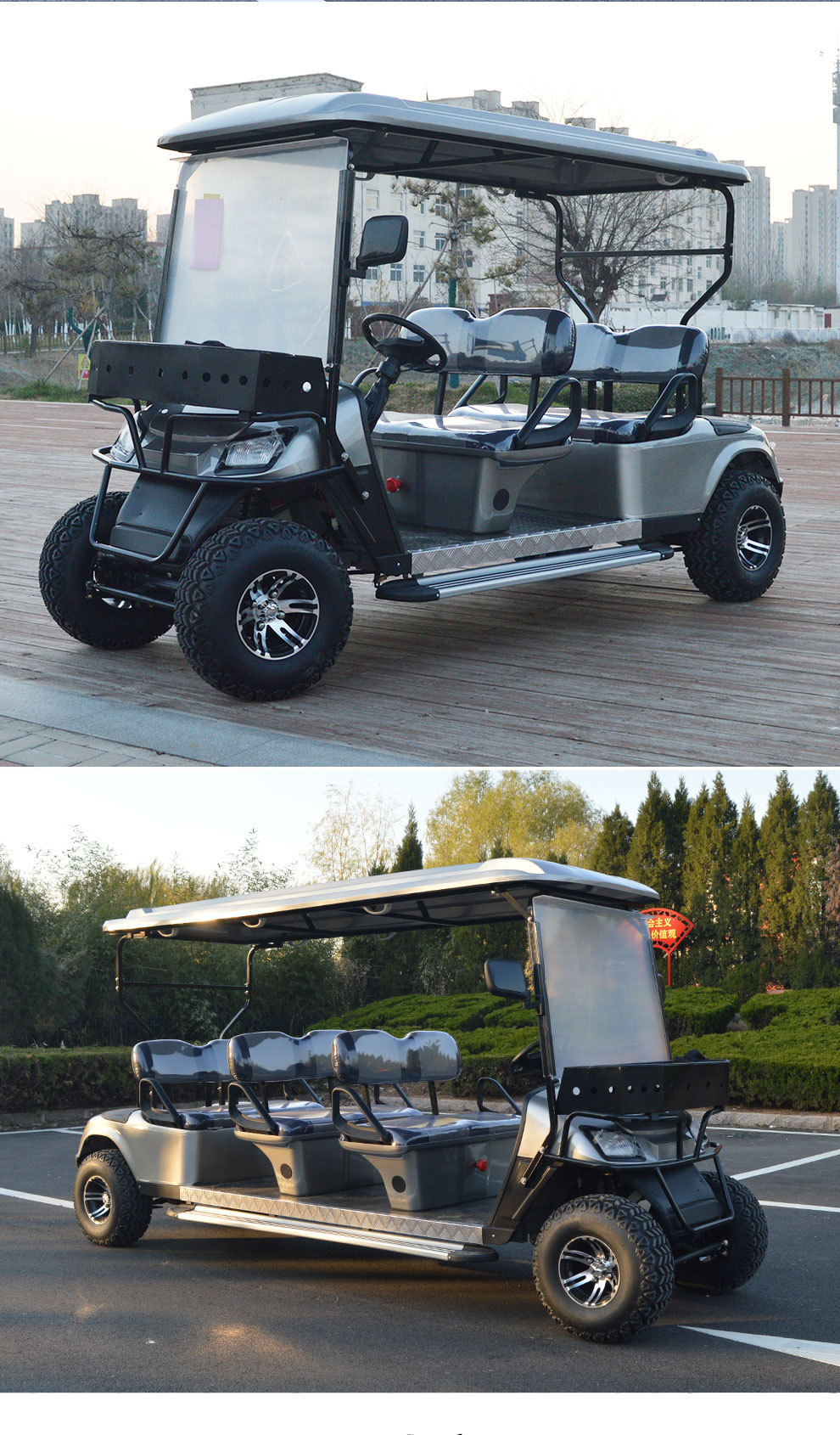 Electric Golf Cart Sightseeing Car Four-Wheel Scenic Shuttle Bus 4-Seater 6-Seater 8-Seater for Cross-Border Export Use