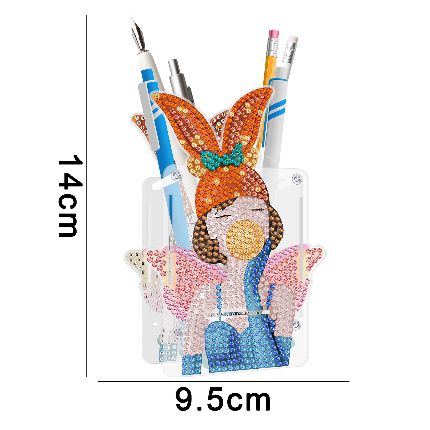 Accesorios para pintura de diamantes, soporte para bolígrafos DIY, estuche de PVC con diamantes de imitación de doble cara con diseño de animales, decoración de escritorio, disponible para distribución al por mayor.