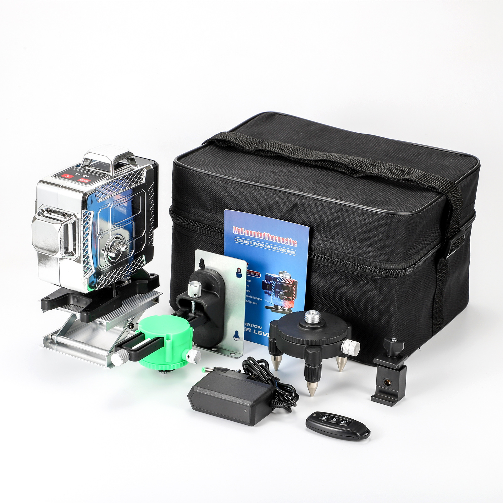 高精度激光水平仪16线 自动打线绿光室外投线仪墙地一体机4D强光