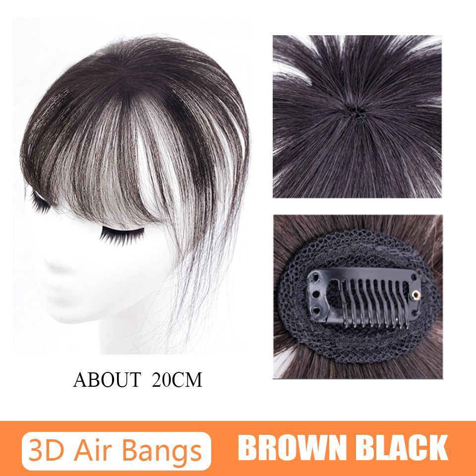 Peruca francesa franquicia frisa falsa mar simulación de cabello rojo aire 3D frisa natural frente peluca cara redonda falsa cortina de cabeza