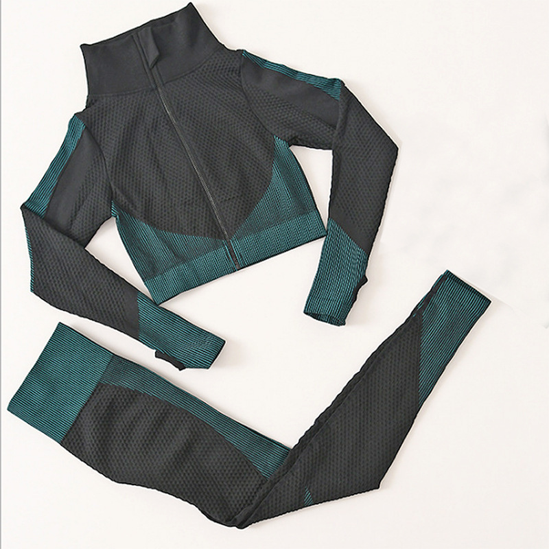 seamless quick-drying high-elastic yoga fitness vest & pants set NSOUX85018