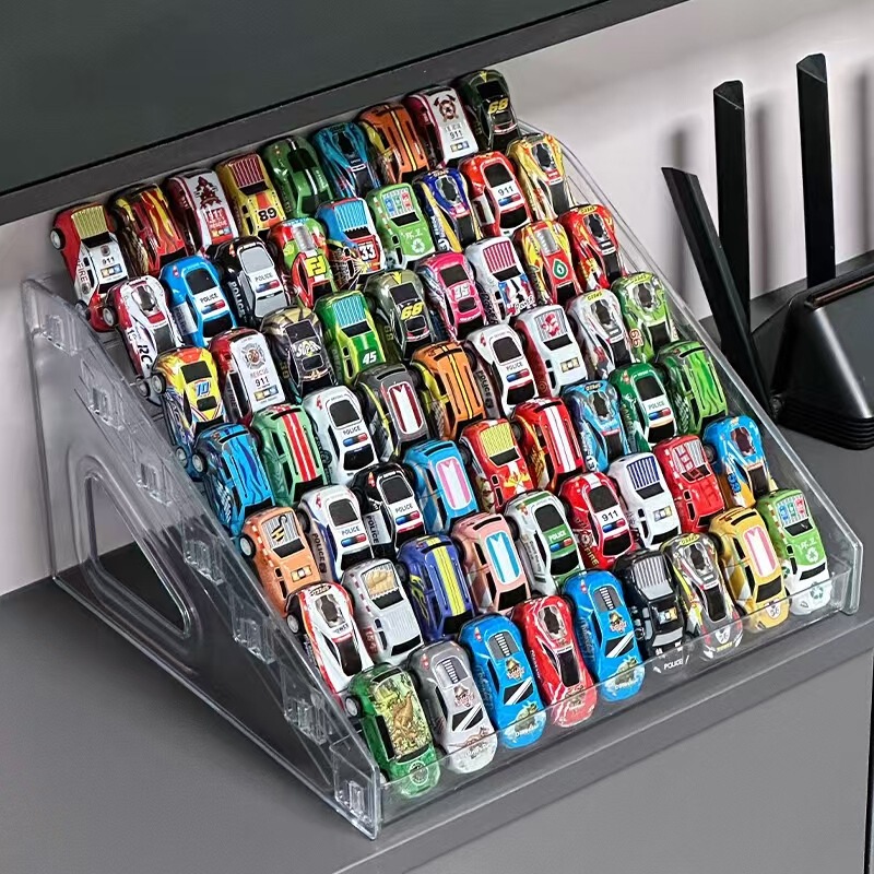 Acrylic multi-layer ladder children's toy car display stand 1:64 Hot Wheels alloy model car storage box Acrylic multi-layer ladder children's toy car display stand 1:64 Hot Wheels alloy model car storage box