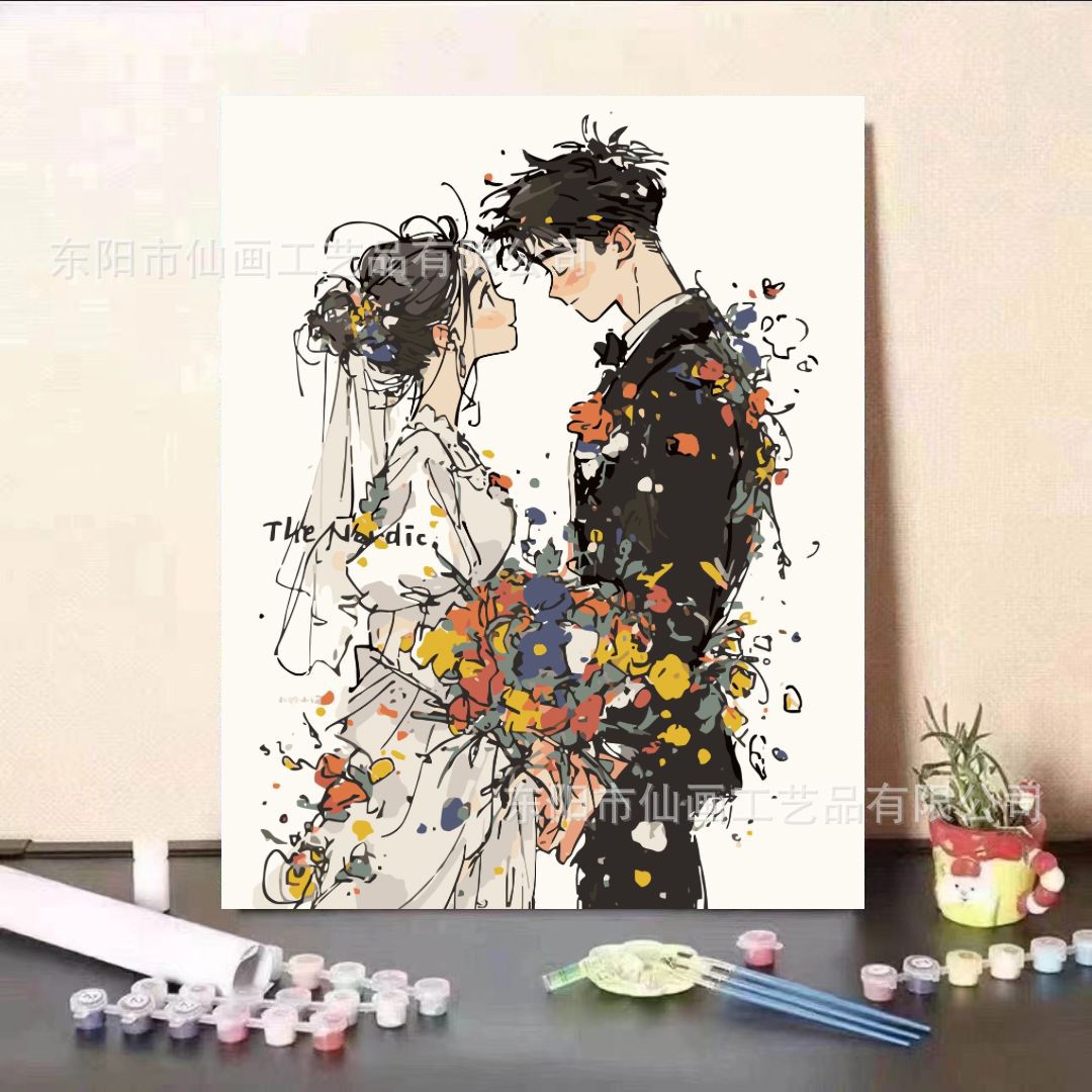 Guardia dulce serie de animación de pintura al óleo digital DIY moderna minimalista para niños fábricas de pintura al óleo de relleno al por mayor