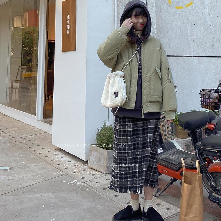 自制日系冬季棉服女棒球服2024飞行夹克外套新款短款