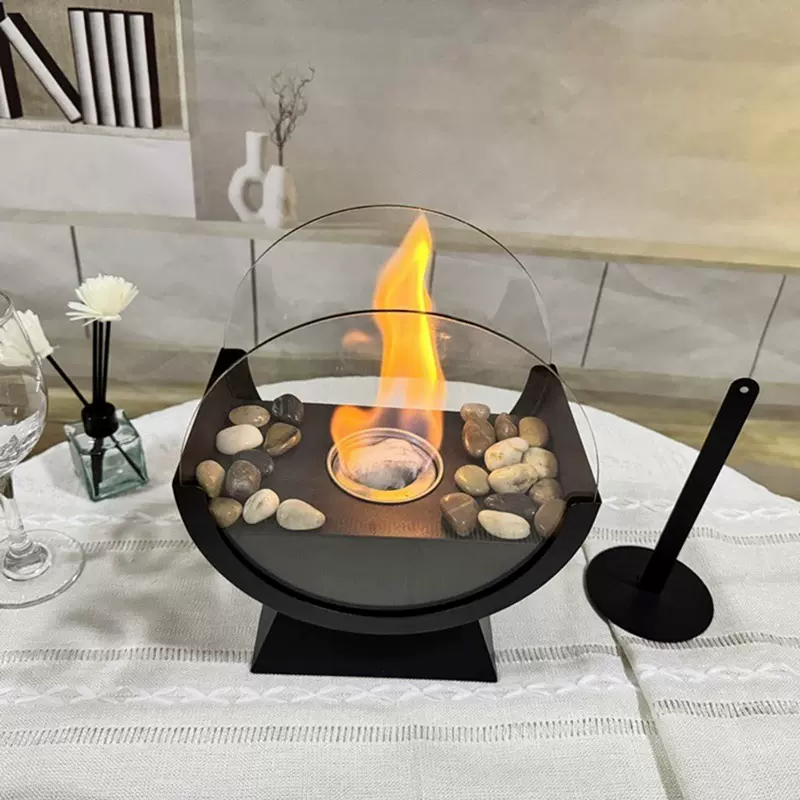 跨境桌面酒精真火壁炉tabletopfirepit乙醇火盆室内氛围火炉家用
