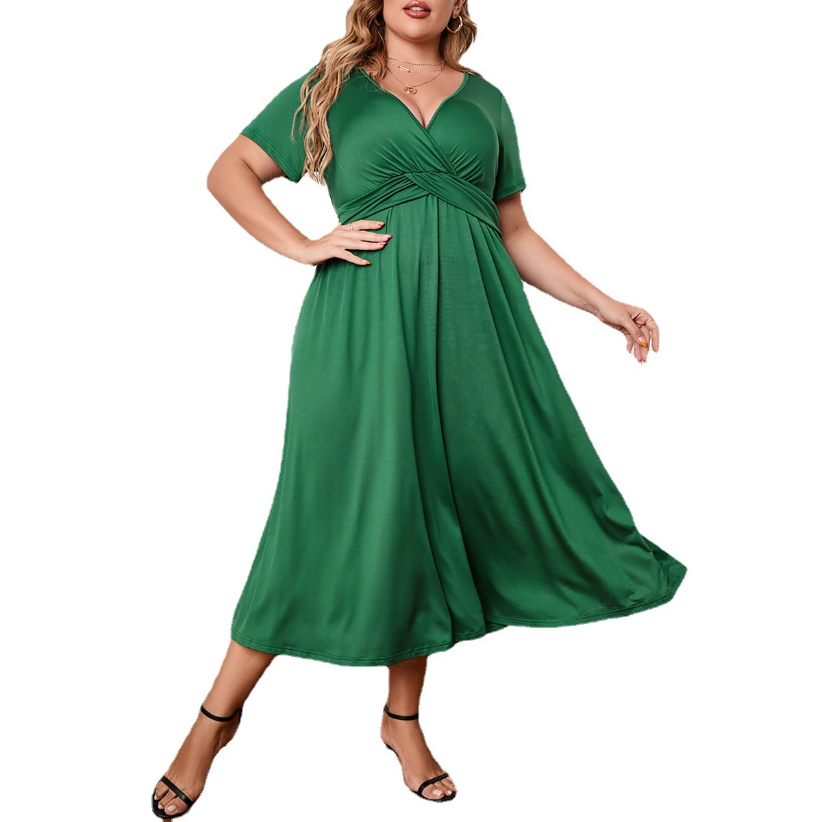 Платье, элегантная длинная юбка, европейский стиль, для импорта,_plus size_, оверсайз