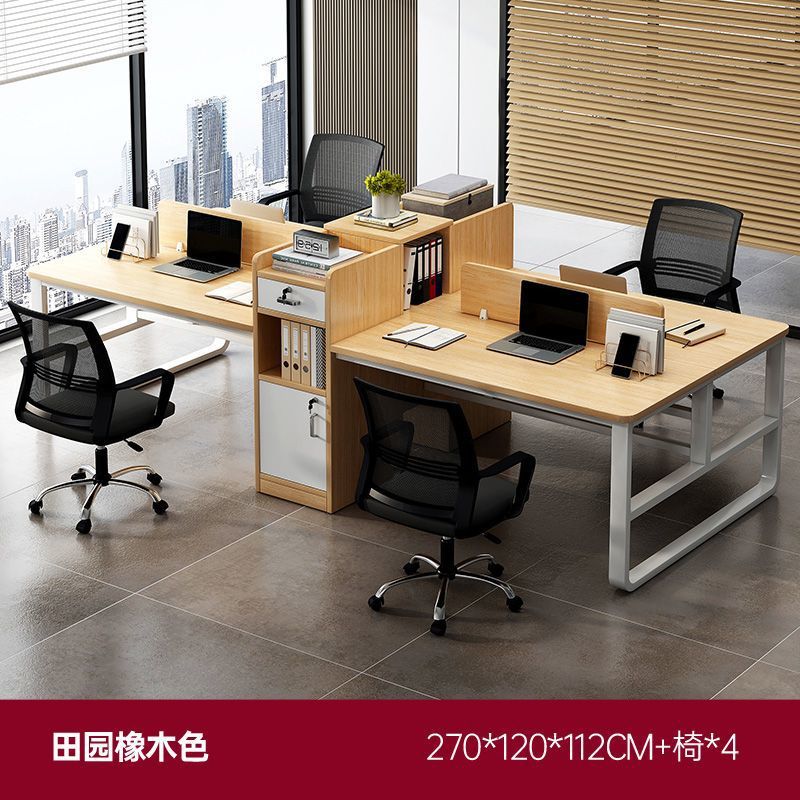 Personal de escritorio cara a cara 2 a 4 personas mesa de escritorio simple mesa de hogar y silla combinación escritorio de la computadora personal Mesa de la estación