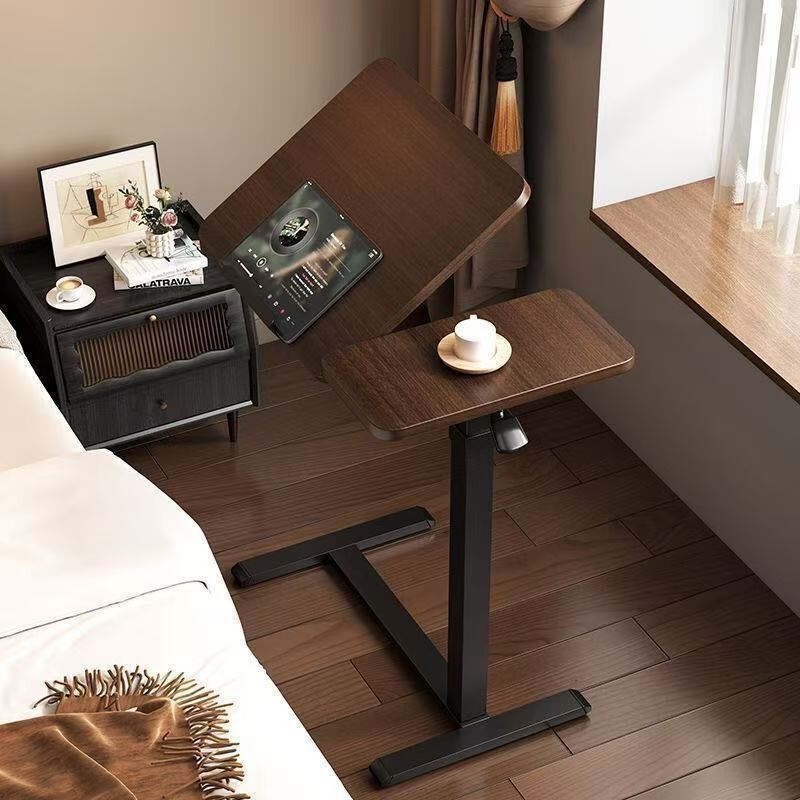 Bedside table, reversible simple laptop table, standing workbench, floor-standing table, mobile adjustable table
