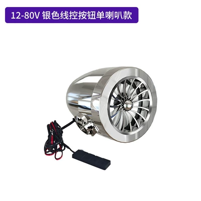 Audio with Dual Charging, Car speaker/subwoofer - 12v-80v-wired-bluetooth-single-speaker-silver