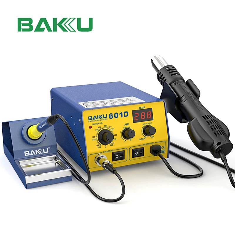 Паяльная станция 2-в-1 Baku BK-601D термовоздушный фен и паяльник, инструмент для обслуживания материнских плат, высокоэффективная станция для выпаивания