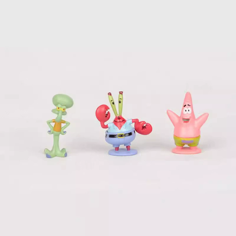 SpongeBob 6 классические Squarepants полный набор большой звезды осьминог торт украшения кукла украшение