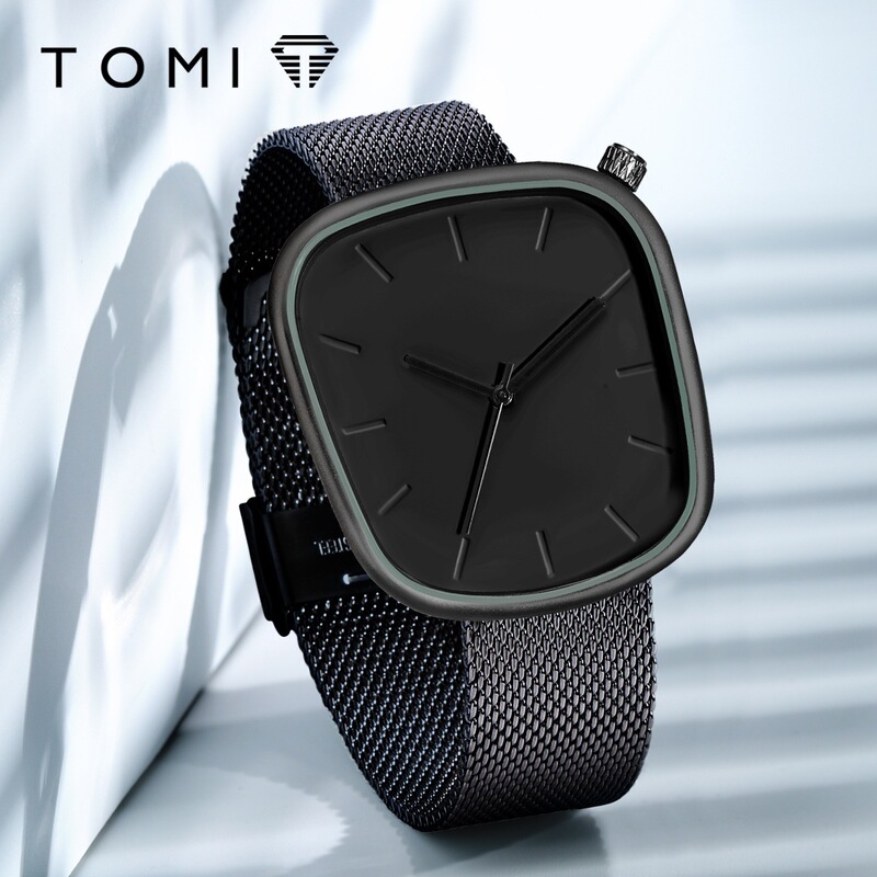 [New Product Launch] TOMI Gravel Stone Watch with Scale, Quartz Fashion Watch for Men and Women, Leather Strap, Mesh Strap, Simple Design