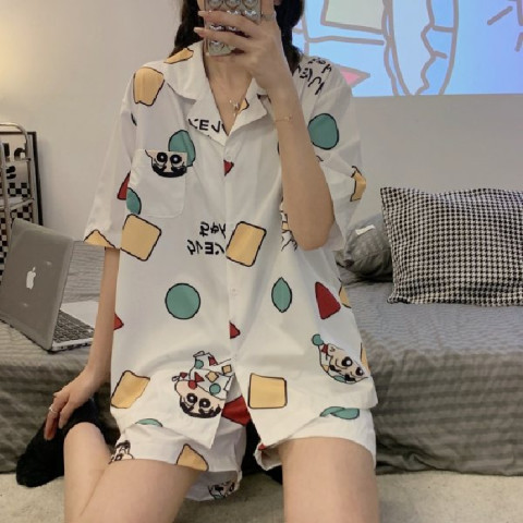 2025 nuevo pijama de seda de verano para mujer, estilo coreano de verano, pantalones cortos de manga corta, traje de servicio a domicilio delgado