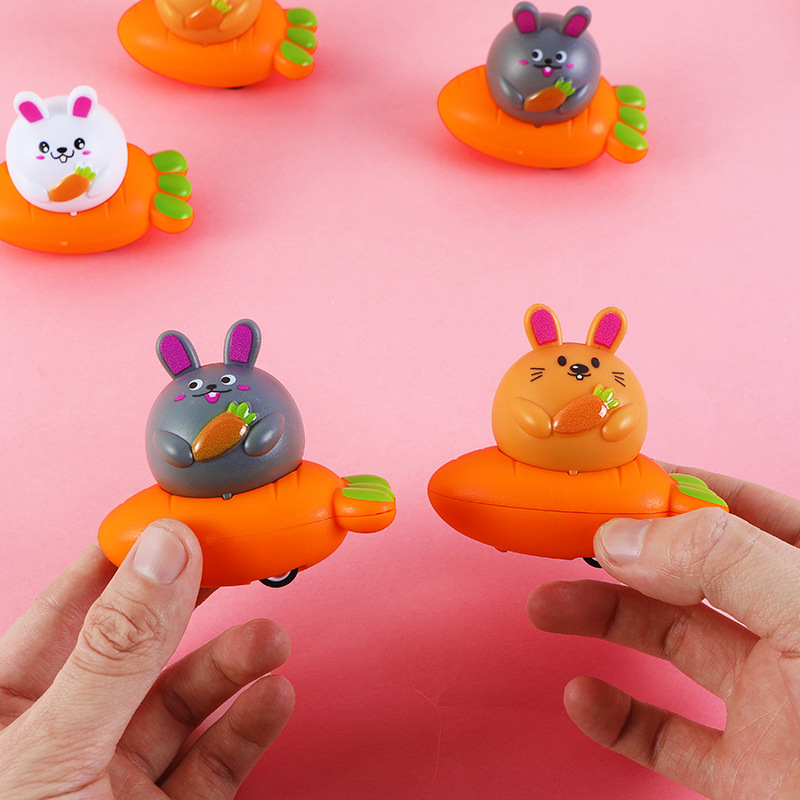 Rabbit Rally Car emoticon Donuts Car juguete Car de dibujos animados transfronterizos de Pascua Premios de jardín de infantes