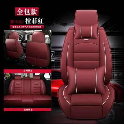 Cushion, Universal for All Seasons, Fully: Seat cushion, seat cover - yz-1-full-leather-deluxe-edition-lafite-red-five-seats
