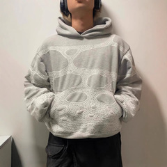 秋と冬の新しいジッパーパーカー Y2K 男性と女性のストリートヒップホップホットダイヤモンドスポーツスウェットシャツ男性と女性のためのルーズカジュアル