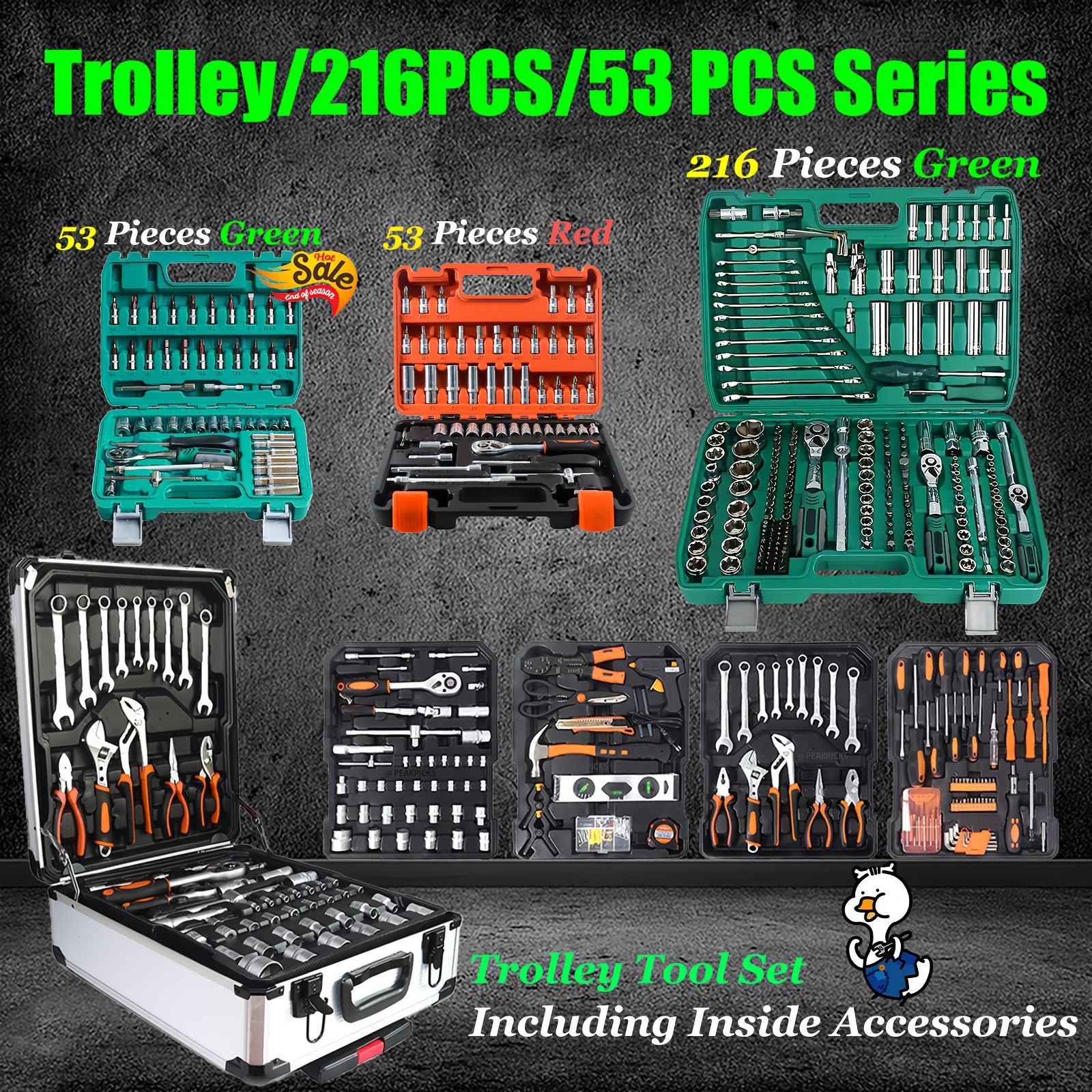 999/216/53 Tool Set Drive Depth And Standard Socket维护工具
