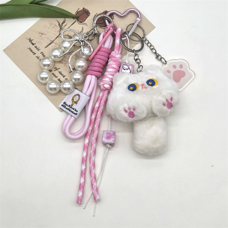 Cute Plush Paw Print Cat Women's Bag Pendant Keychain display picture 8