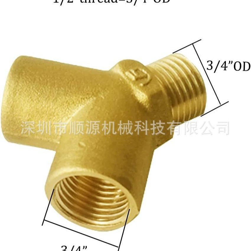 Спотовые промышленные стандарты США 2 балла NPT резьба Y-тройник тройник соединение медный тройник пневматический соединение