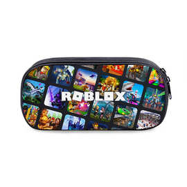 厂家批发Roblox隔层笔袋小学生动漫罗布乐思文具盒铅笔包文具袋