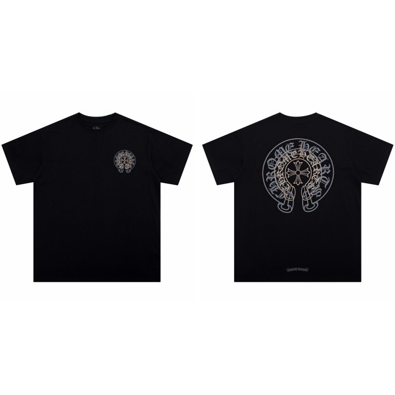 クローバーTシャツのクロスボーダーハイバージョン、ゆったりとしたトレンディなクローバークロスプリント、男女カップル同じスタイルの半袖|undefined