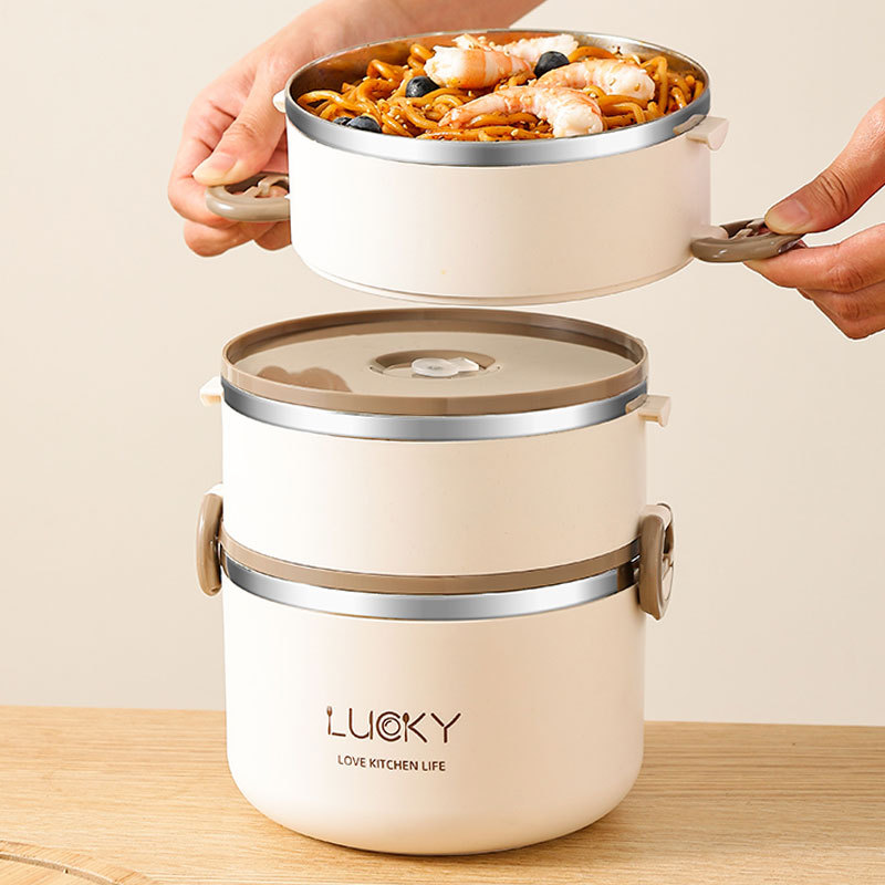 Japonés doble capa multi-capa al por mayor fábrica lonchera aislado de acero inoxidable 304 Grado de alimentos compartimiento de trabajador de oficina