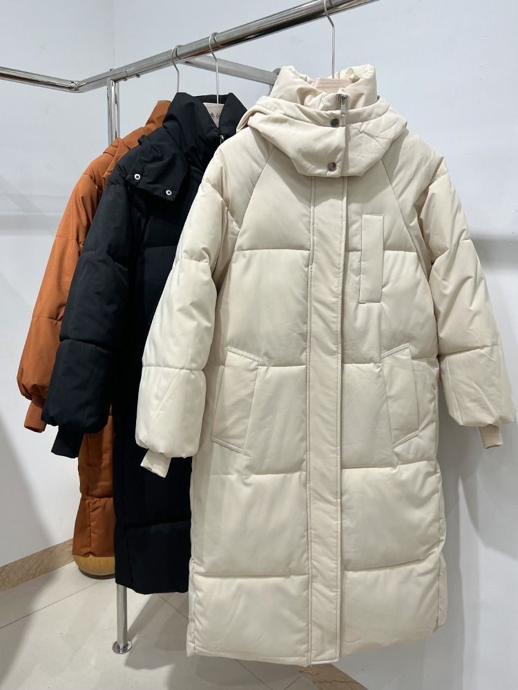 Winter Down Jacket For Women, Mid-Length, 2025 New Loose Thickened Coat, Over-the-Knee Puffer Jacket, Cotton Outerwear_ecoleips.com