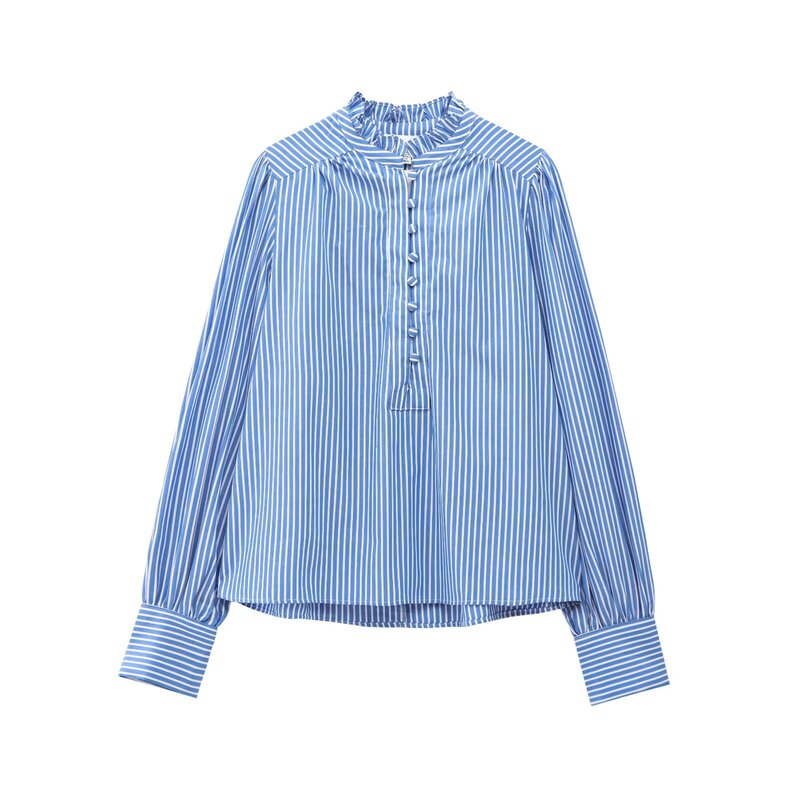 Spring 2025 Ins Women Long Sleeve Loose Collar Cotton Shirt Spring 2025 Ins Women Long Sleeve Loose Collar Cotton Shirt