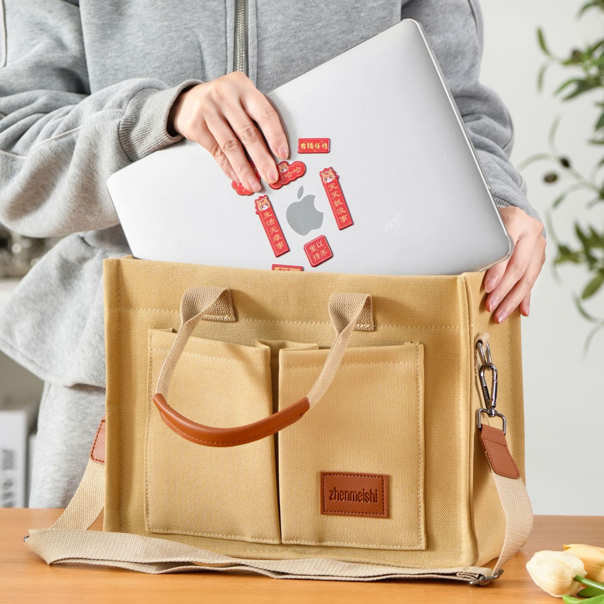 Bolsa de viaje al trabajo, bolso de hombro, bolso de archivo A4, maletín simple, bolso de lona casual, bolso de mano de gran capacidad