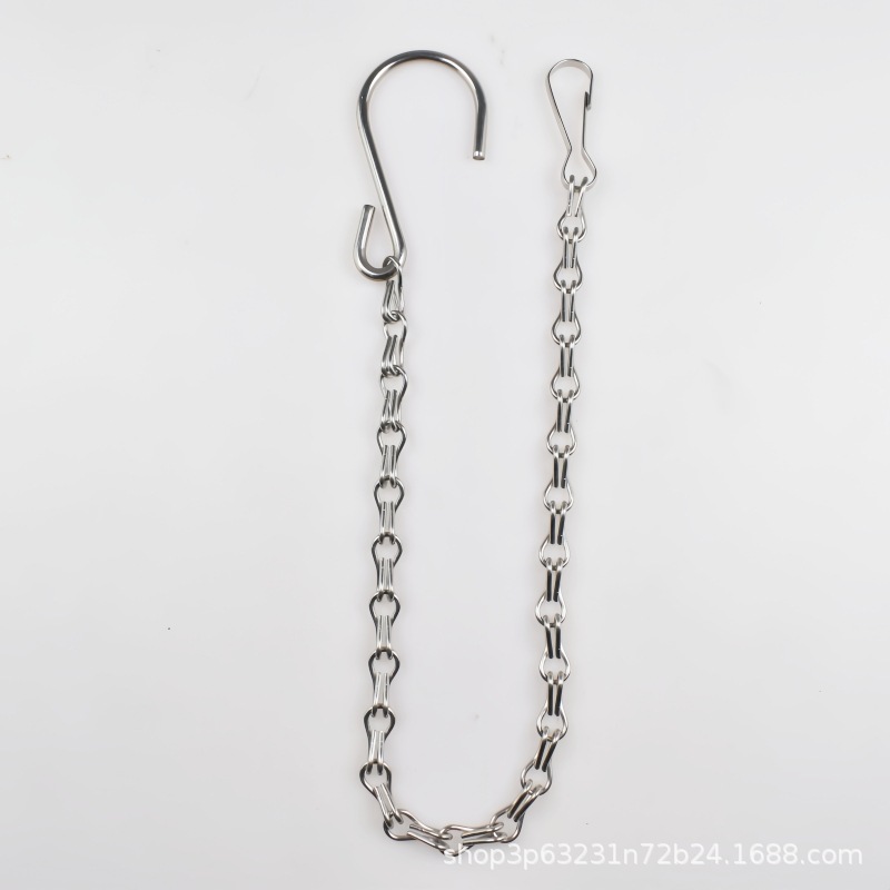 Acero inoxidable transfronterizo simple cadena de ocho macetas canasta de flores decoración jaula de pájaros doble 8 cadena de suspensión doble gancho placa de fuego cadena de ocho caracteres