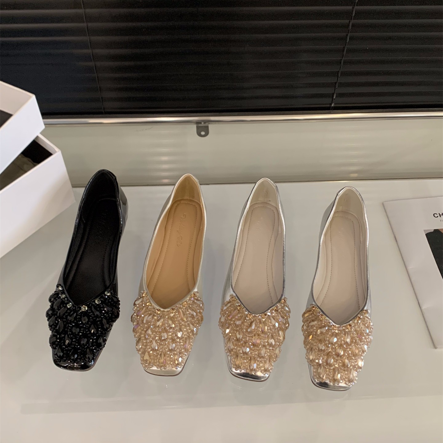 Summer shoes square toe flat low-cut