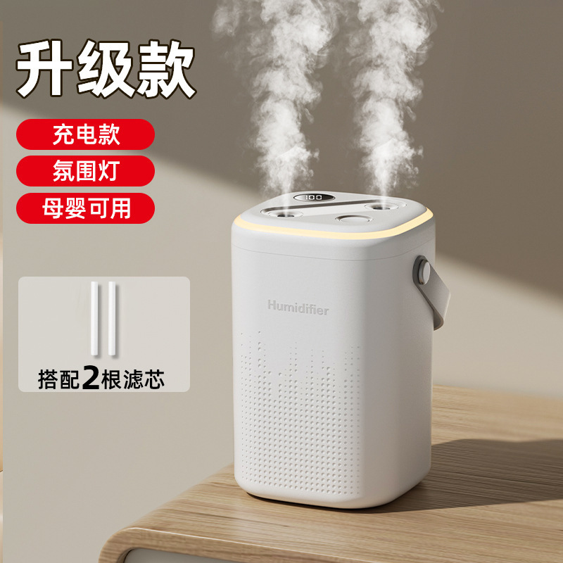 新款大容量接入米家APP加湿器桌面家用补水神器氛围灯加湿器小型|undefined