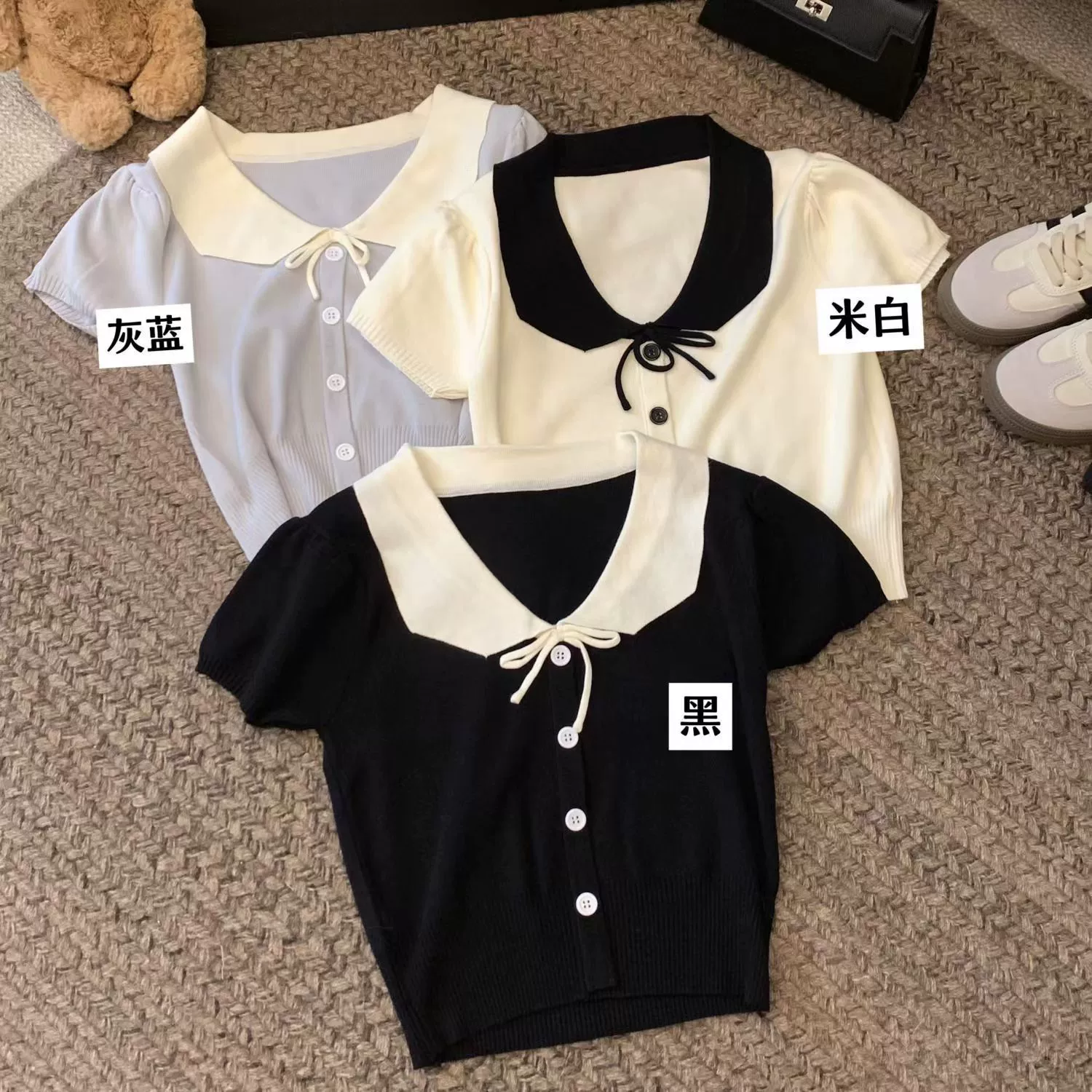 Женская футболка с французским кукольным воротником и короткими рукавами на правых плечах, новый летний облегающий милый топ в консервативном стиле